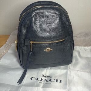 Coach Black Leather Backpack